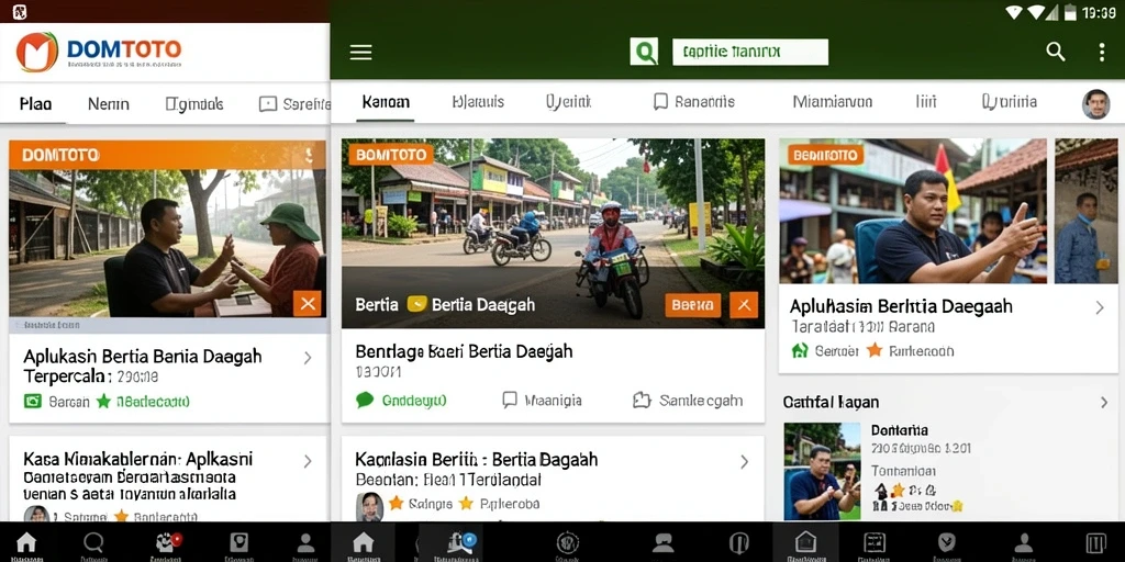 Tampilan antarmuka aplikasi berisi berita daerah terbaru.