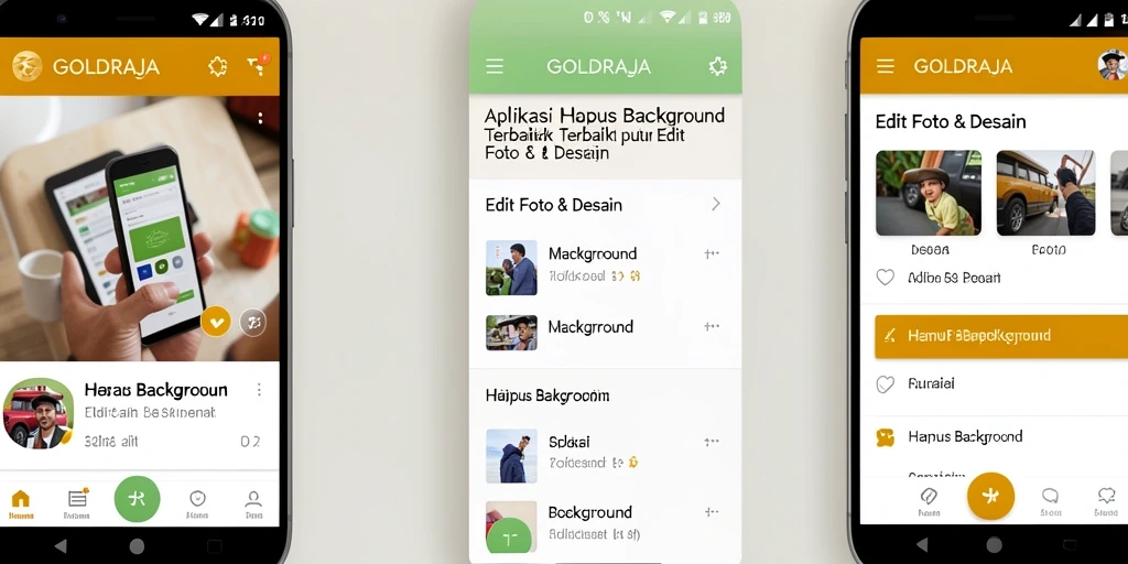 Antarmuka sederhana <strong>GOLDRAJA</strong> saat menghapus background foto.