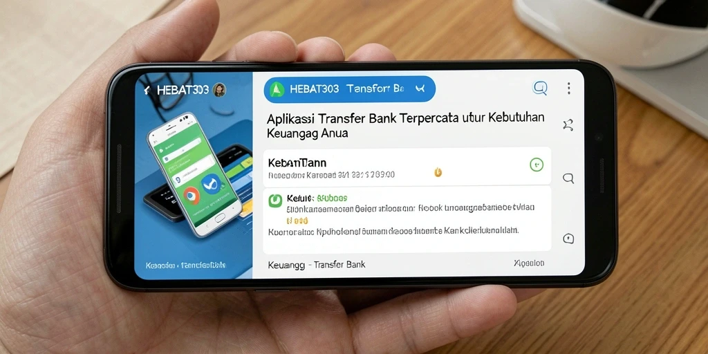 Antarmuka aplikasi HEBAT303 yang sederhana dan efisien untuk Transfer Bank.