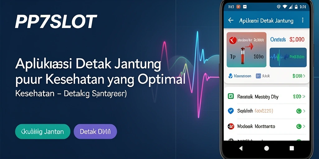 Tampilan antarmuka utama aplikasi PP7SLOT untuk detak jantung.