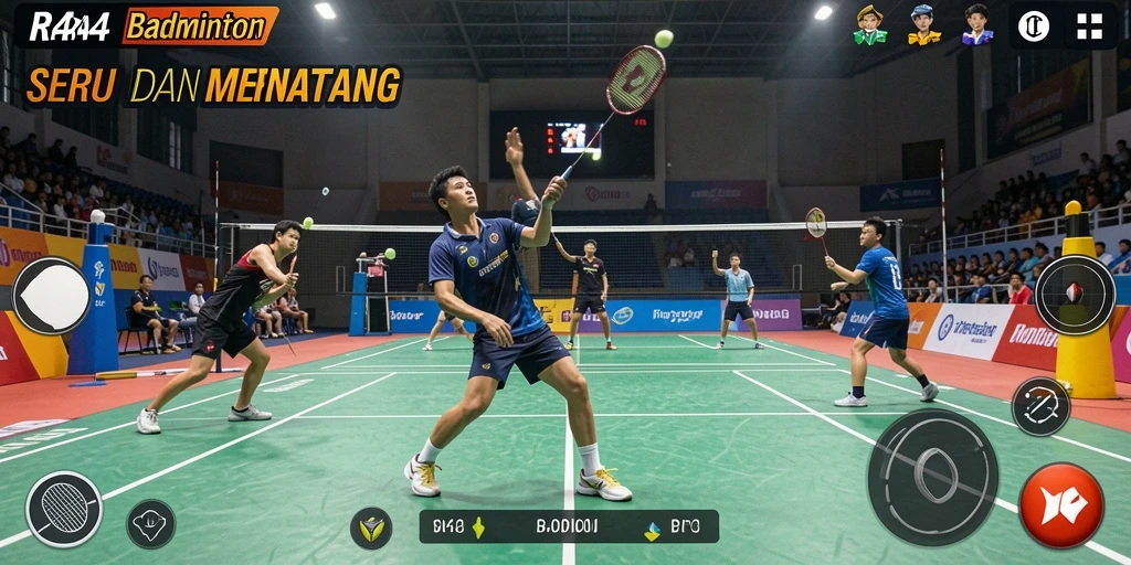 Antarmuka game Badminton yang menarik dalam RR44.