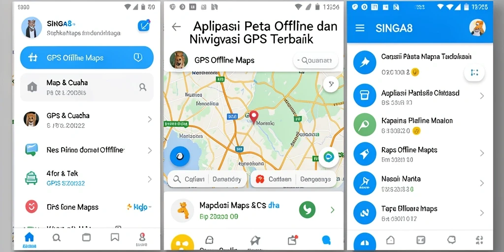 Antarmuka SINGA8 menampilkan peta GPS Offline yang interaktif dan mudah digunakan.