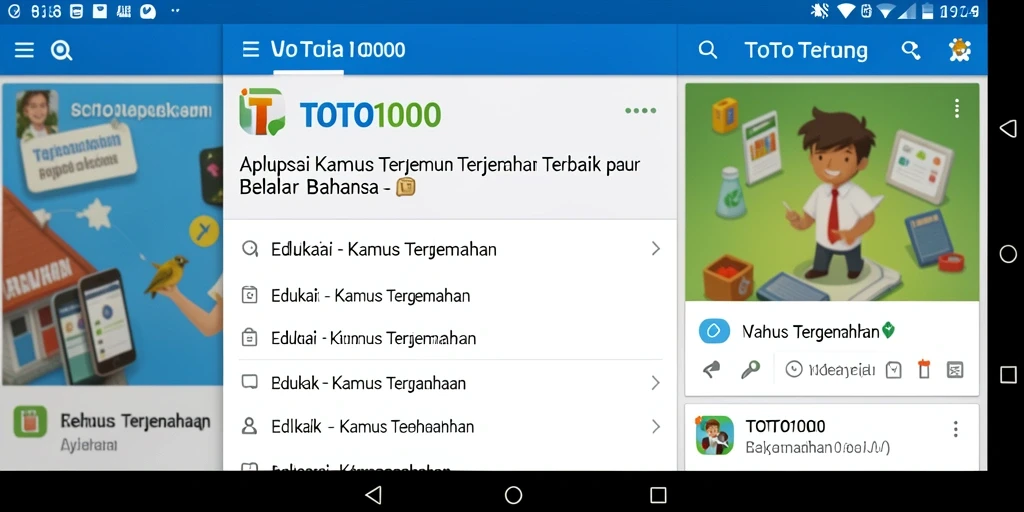 Antarmuka pengguna TOTO1000 dengan fitur terjemahan yang jelas.